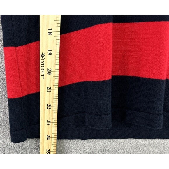 Tommy Hilfiger Women's Medium Red Blue Stripes Rugby Pullover Sweater Preppy - Picture 6 of 8